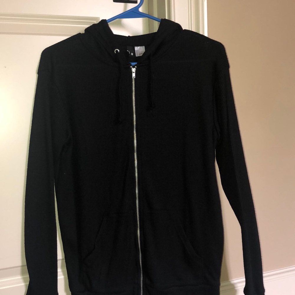 Black zip sweater with hood